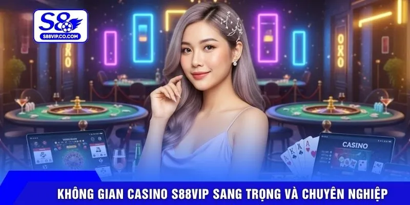 Không gian Casino S88VIP sang trọng và chuyên nghiệp